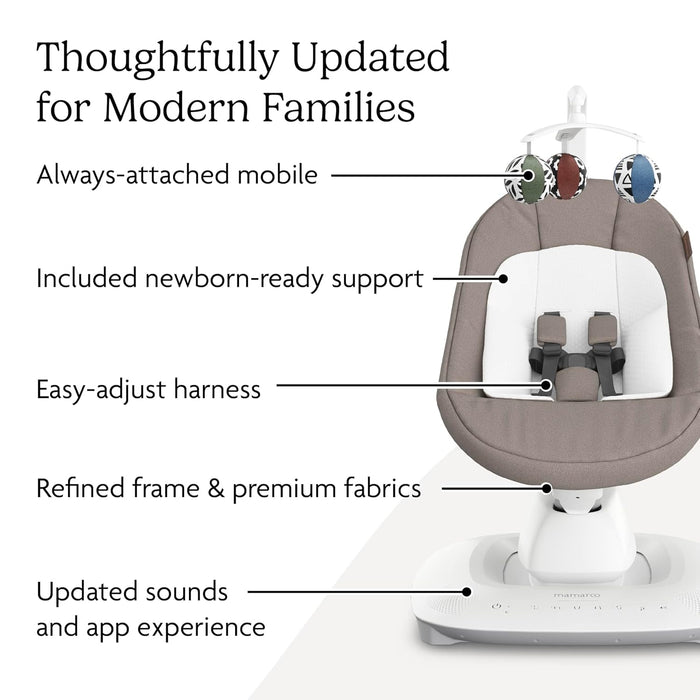 UPPAbaby Mamaroo Smart Swing, Wells (Dark Taupe Melange)