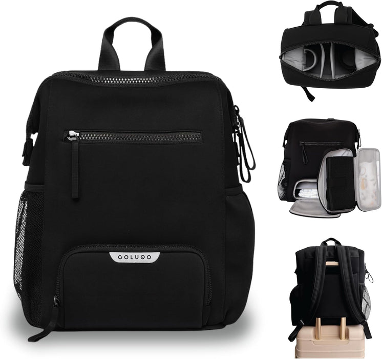 Colugo Neoprene Parent Diaper Backpack, Black