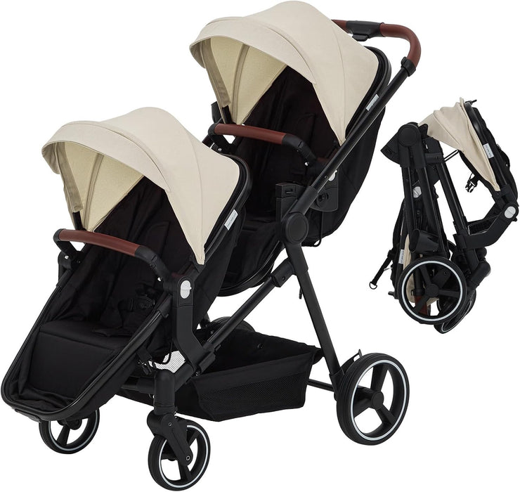 Garvee Tandem Double Stroller, Maize (Beige/Yellow)