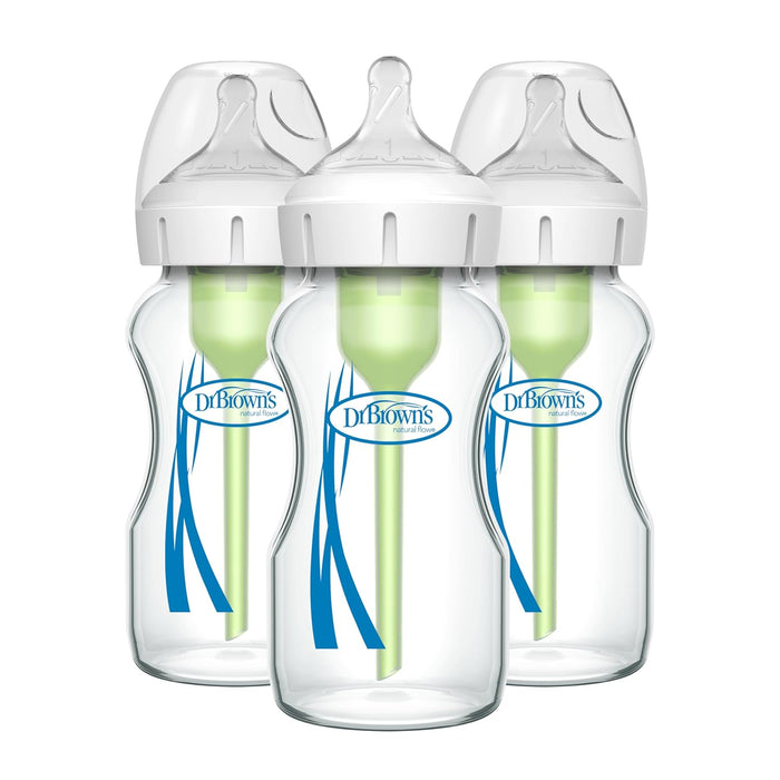 Dr. Brown's Options+ Anti Colic Wide Neck Bottles, 3 Pack, 9oz