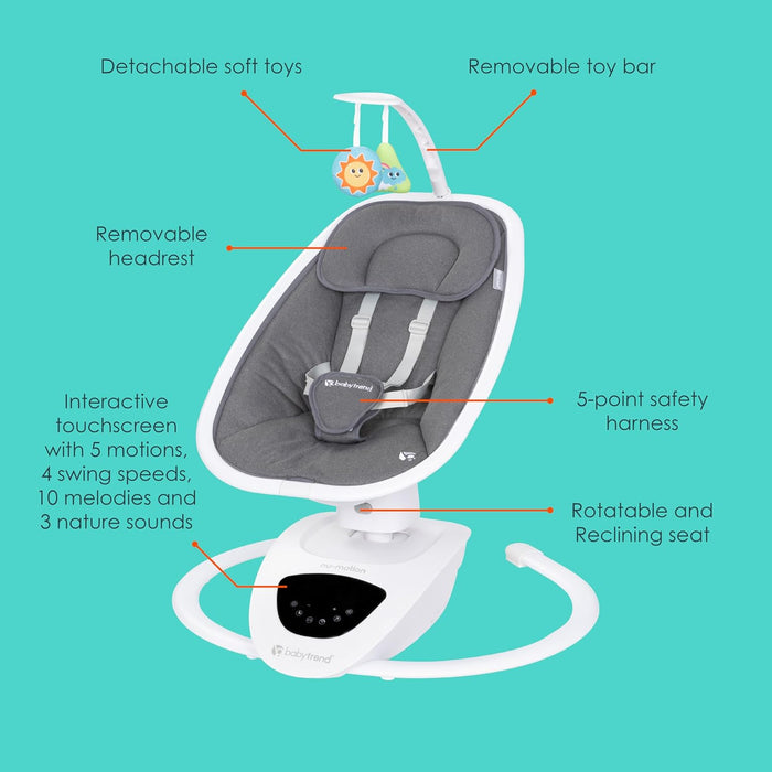 Shop Baby Trend Nu-Motion Infinity Swing, Dash Grey at GoodBuy Gear