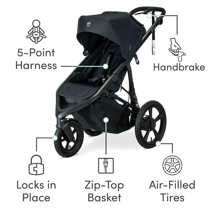 BOB Wayfinder Single Jogging Stroller, Nightfall, 2025