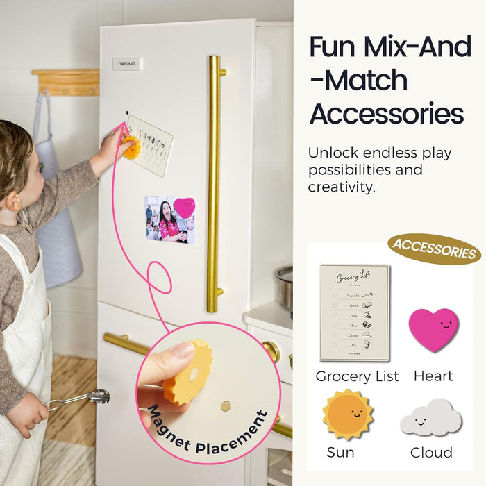 Tiny Land Wooden Toy Fridge, White