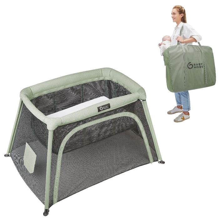 Babymoov Travel Crib and Bed 3-in-1 Moov and Comfy, Sage Black