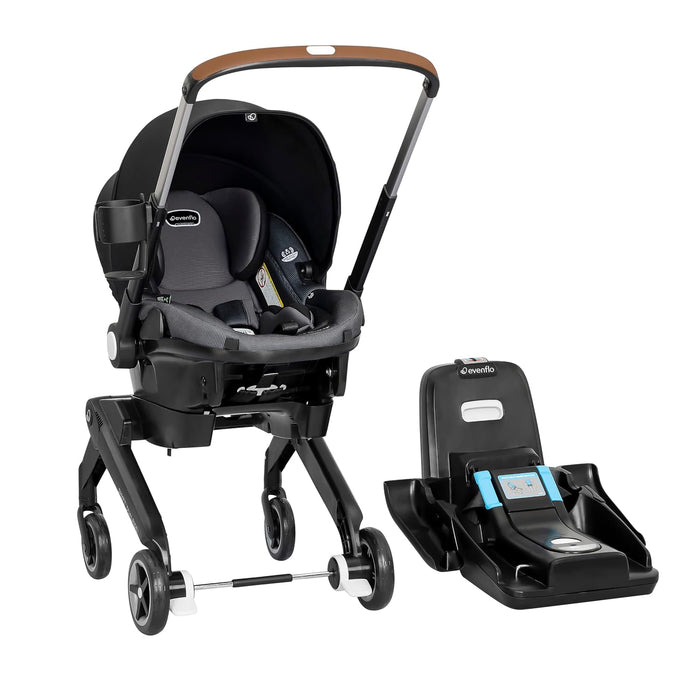 Evenflo Shyft Dual Ride Infant Car Seat Stroller Combo, 2025, Boone Gray, with Carryall Storage
