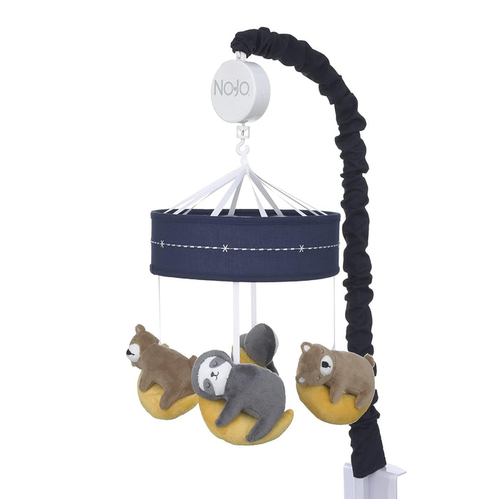 Nojo Goodnight Sleep Tight Navy Bear and Sloth Musical Mobile