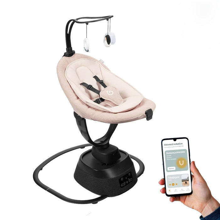 Babymoov Swoon Evolution Smart Baby Swing, Cream/Black
