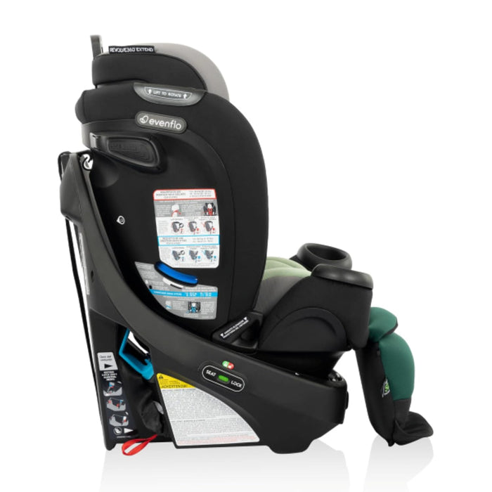 Shop Evenflo Revolve 360 Extend All-in-One Rotating Car Seat with Green & Gentle Fabric, Emerald, 2025 at GoodBuy Gear