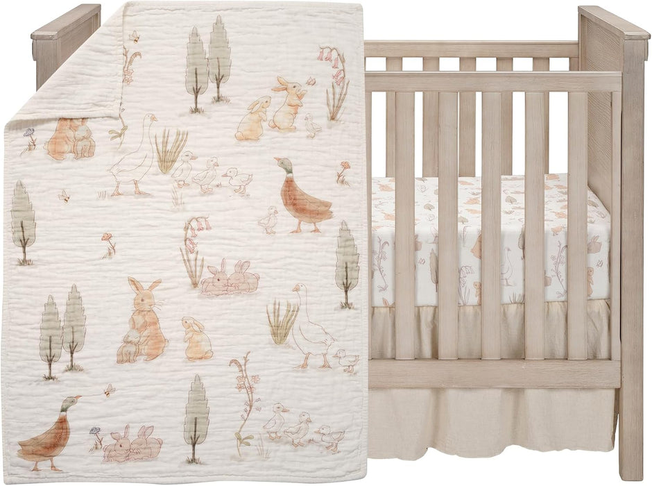 Lambs & Ivy 3 Piece Crib Set, Signature Bunny Hop
