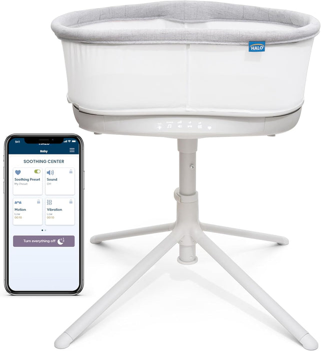 Halo BassiNest Connected Swivel Sleeper 3.0, White/Grey