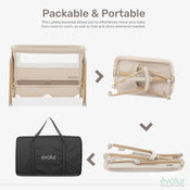 Shop Evolur Lullaby Portable Bassinet with Wheels, Beige at GoodBuy Gear
