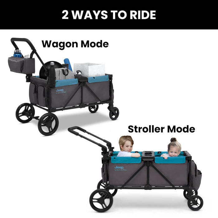 Shop Delta Children Jeep Sport All-Terrain Stroller Wagon, Grey with Blue Moon at GoodBuy Gear