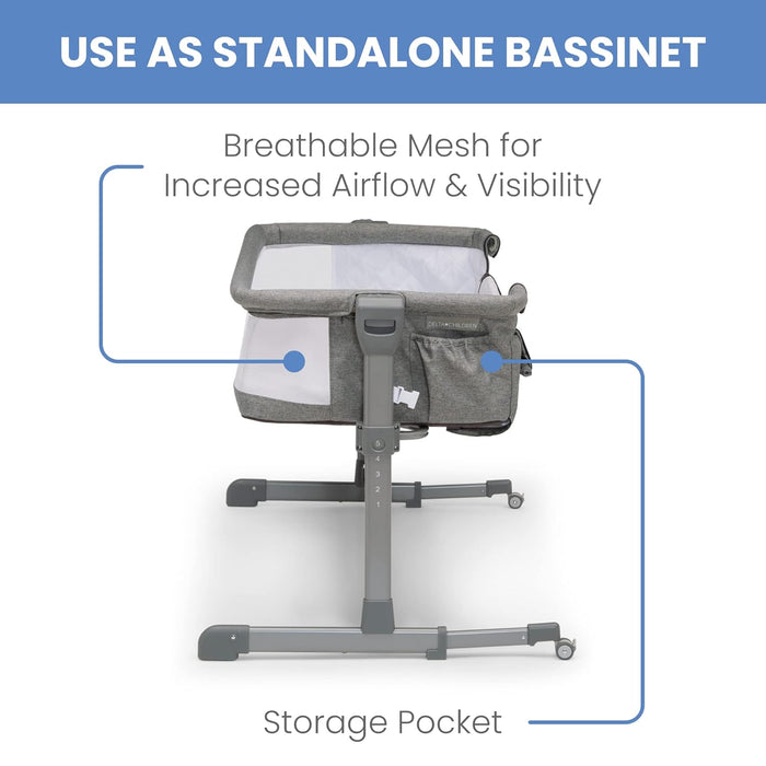 Delta Children Close2Me Bedside Bassinet, Grey Tweed