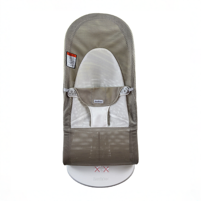 Shop BabyBjorn Bouncer Balance Soft, Gray Beige Mesh, Light Gray Frame at GoodBuy Gear