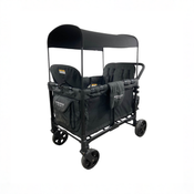 Shop Wonderfold W4 Multifunctional Quad Stroller Wagon, 2024, Volcanic Black at GoodBuy Gear