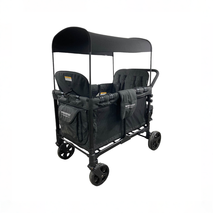 Shop Wonderfold W4 Multifunctional Quad Stroller Wagon, 2024, Volcanic Black at GoodBuy Gear