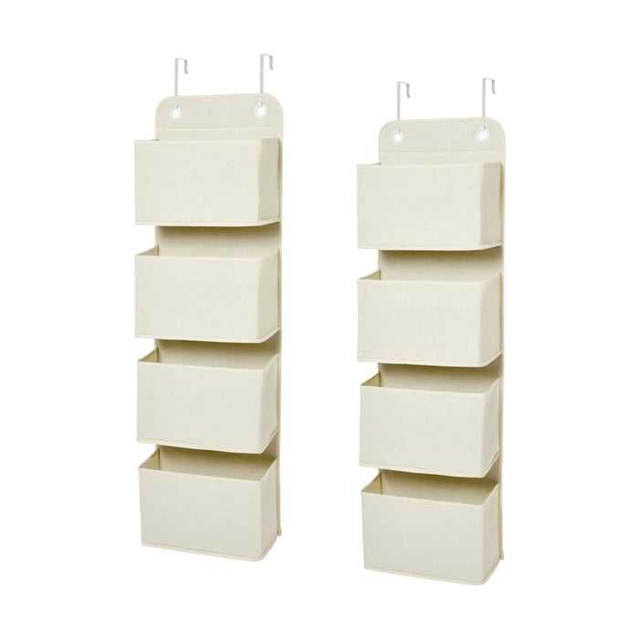 Sprucely Over the Door Storage Organizer 2 Pack, Oat
