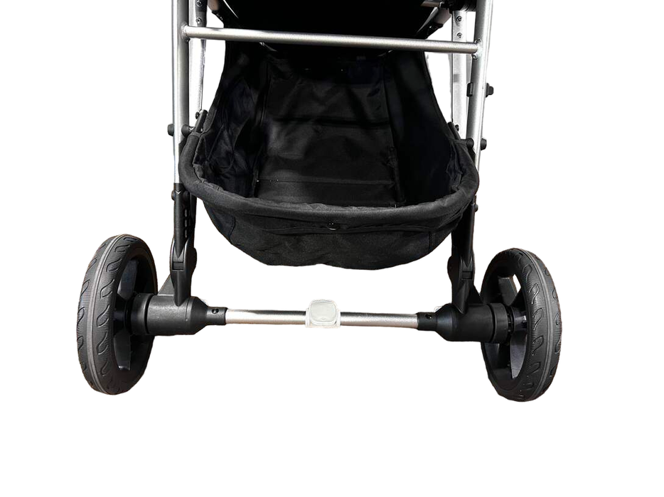 Mockingbird Single Stroller, 2020, Black, Watercolor Drops, Silver With Black Leather