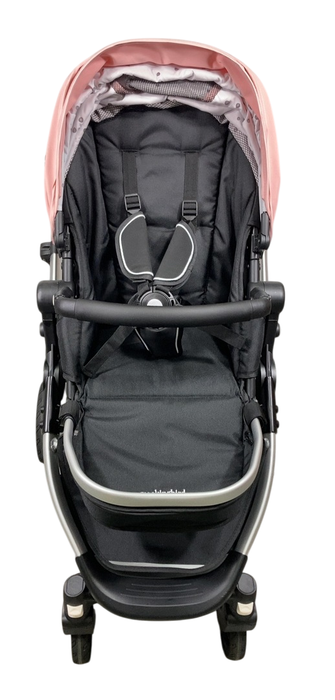 Shop Mockingbird Single to Double 2.0 Stroller, 2024, Bloom, Silver With Black Leather, Watercolor Drops at GoodBuy Gear