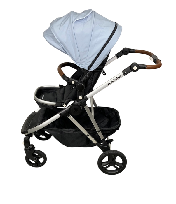 Shop Mockingbird Single to Double 2.0 Stroller, Sky, Watercolor Drops, Silver With Penny Leather, 2024 at GoodBuy Gear