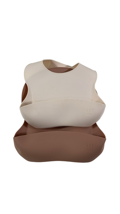 Shop AEIOU Bib 2-Pack, Clay/Oat Milk at GoodBuy Gear