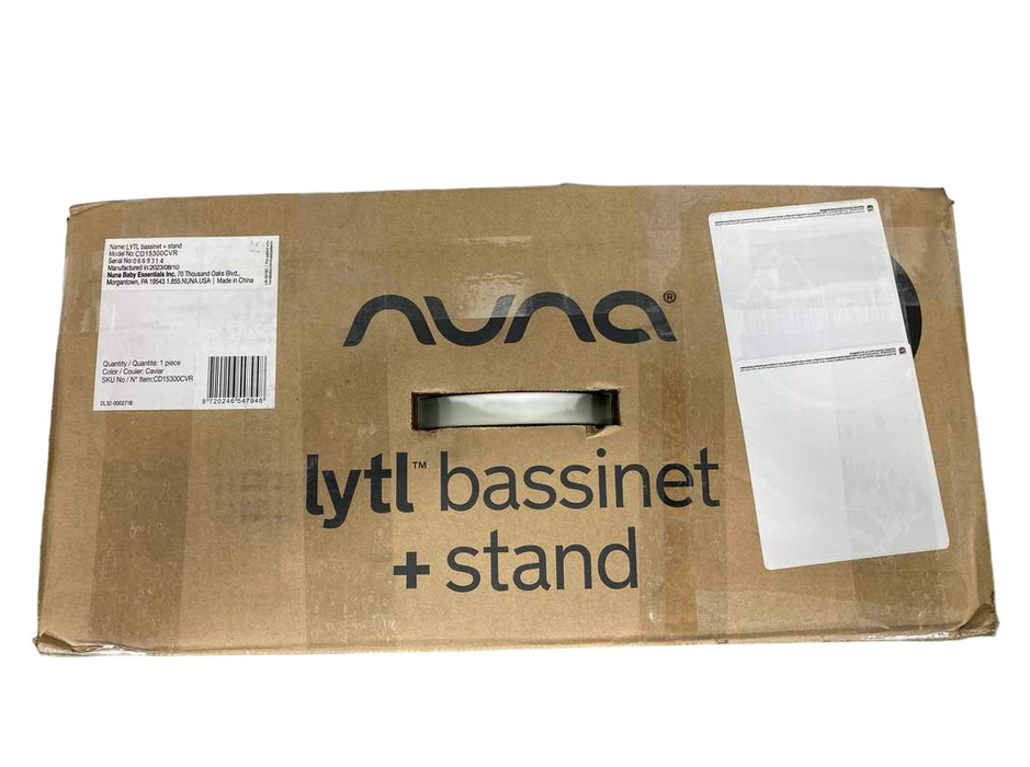 secondhand Nuna Lytl Bassinet And Stand, Caviar