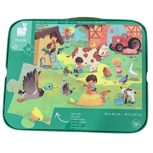 Shop Janod A Day at The Farm 24 Piece Puzzle at GoodBuy Gear