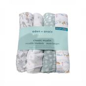 Shop Aden + Anais Cotton Muslin Swaddles Pack of 4, Alphabet Animals at GoodBuy Gear