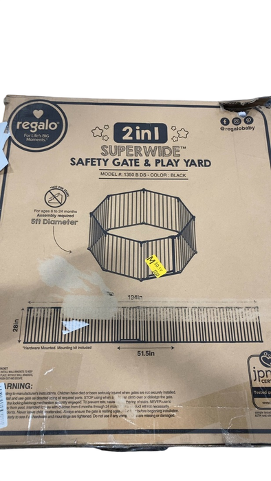 Shop Regalo 2 in 1 Super Wide Safety Gate and Play Yard, 194in x 28in at GoodBuy Gear