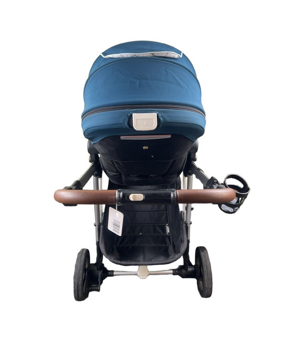 Shop Mockingbird Single to Double Stroller, 2021, Sea, Silver with Brown Leather, Windowpane at GoodBuy Gear