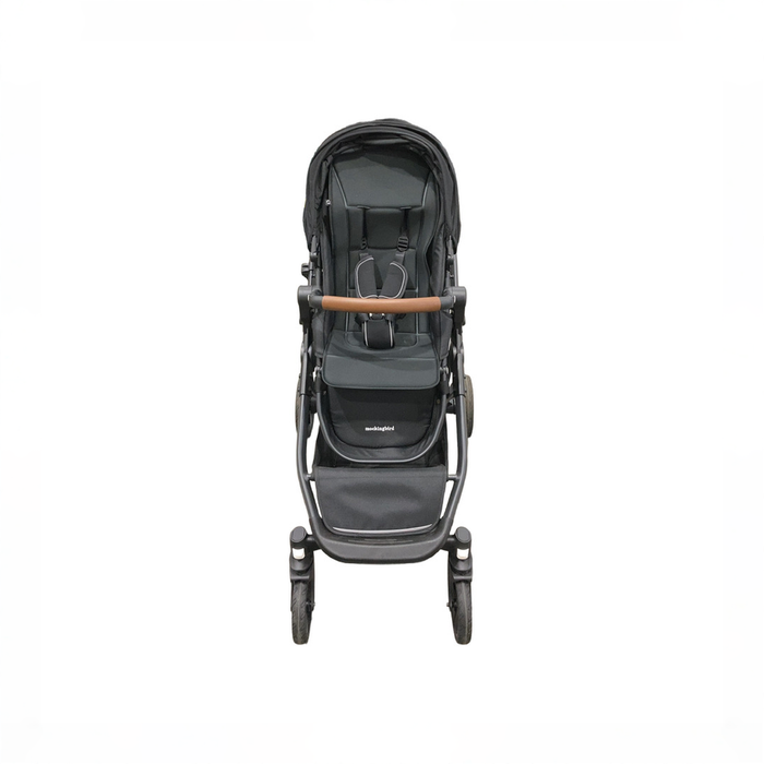 Shop Mockingbird Single to Double 3.0 Stroller, 2025, Charcoal with Penny Leather, Solid Black at GoodBuy Gear