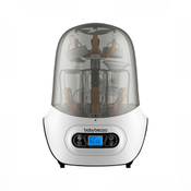 Shop Baby Brezza One Step Baby Bottle Sanitizer and Dryer (Steam Sterilizer), White on Black at GoodBuy Gear