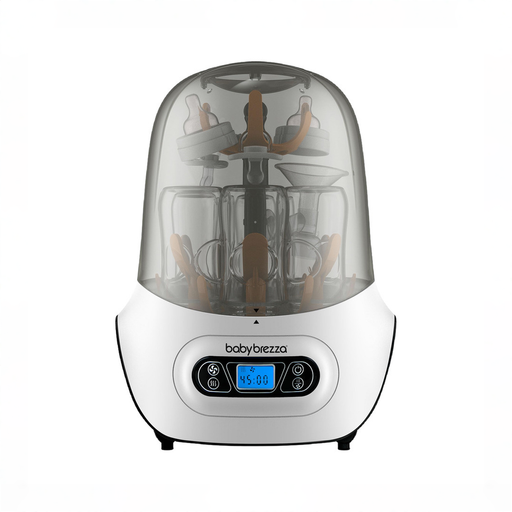 Shop Baby Brezza One Step Baby Bottle Sanitizer and Dryer (Steam Sterilizer), White on Black at GoodBuy Gear