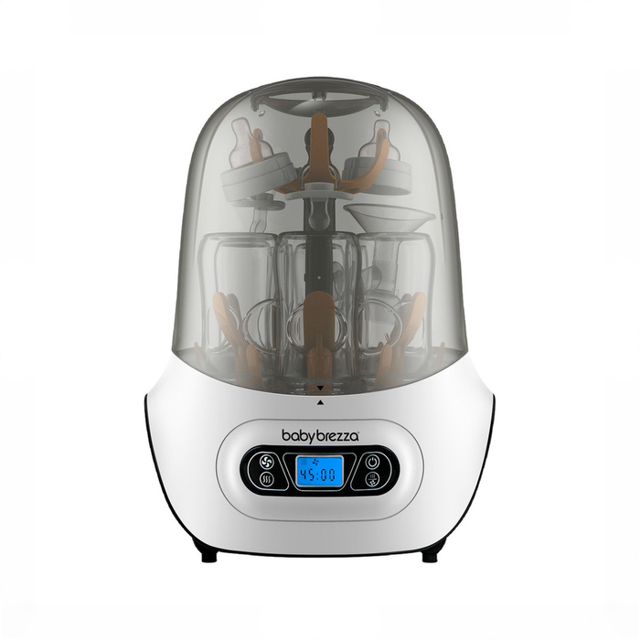Shop Baby Brezza One Step Baby Bottle Sanitizer and Dryer (Steam Sterilizer), White on Black at GoodBuy Gear