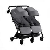 Shop Mompush Lithe Double Stroller, 2026, Grey at GoodBuy Gear
