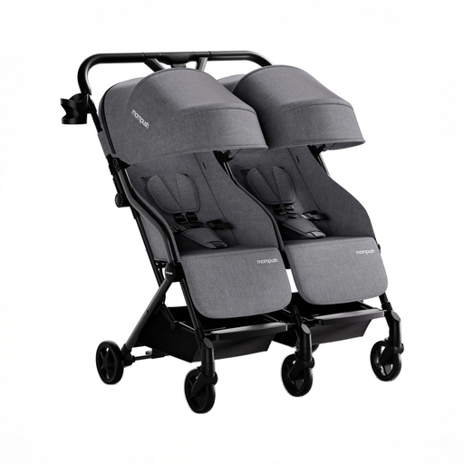 Shop Mompush Lithe Double Stroller, 2026, Grey at GoodBuy Gear