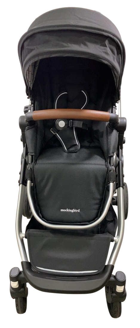 Shop Mockingbird Single to Double 2.0 Stroller, 2025, Black, Silver With Penny Leather, Windowpane at GoodBuy Gear