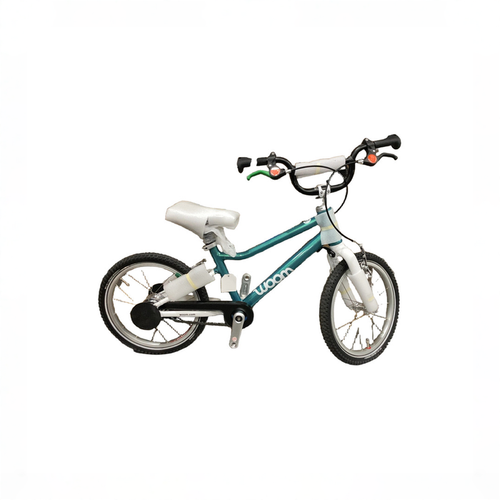 Shop Woom GO 3 Bike "16, AUTOMAGIC, Metallic turquoise at GoodBuy Gear