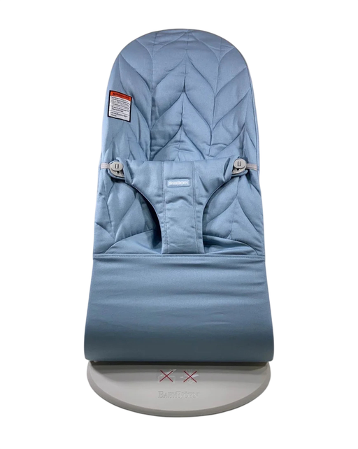 Shop BabyBjorn Bouncer Bliss, Blue Cotton Petal Quilt, Light Gray Frame at GoodBuy Gear