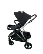 secondhand Mockingbird Single Stroller, 2023, Black, Watercolor Drops, Silver With Black Leather