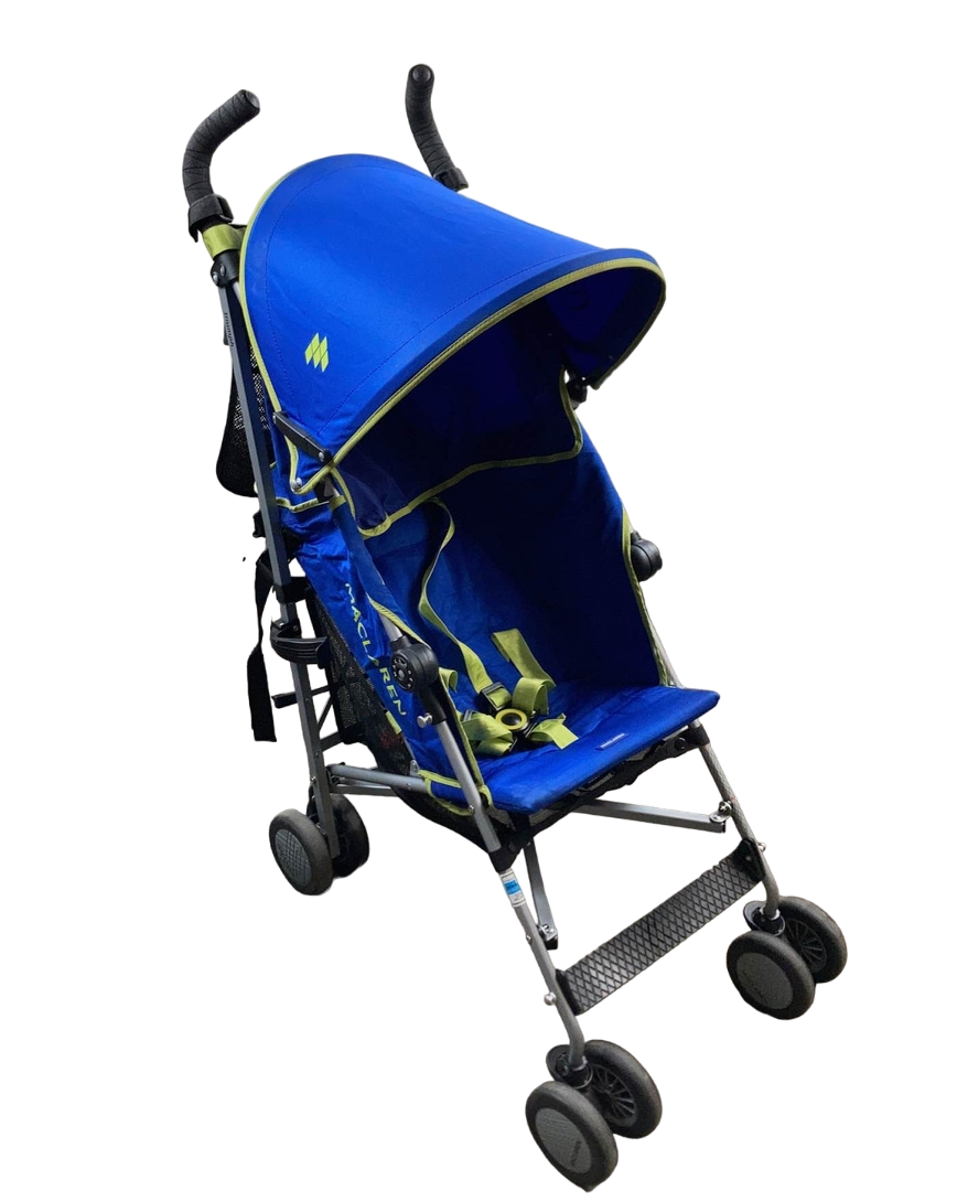 maclaren double stroller blue MacLaren Triumph Stroller, Navy Blue and Lime Green