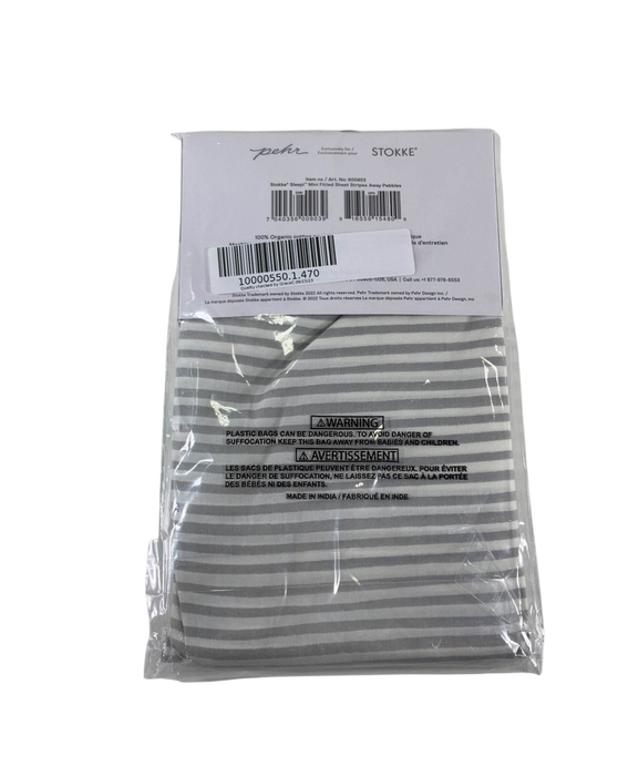 Shop Stokke Sleepi Mini Fitted Sheet, Stripped Away Pebbles, V3 at GoodBuy Gear