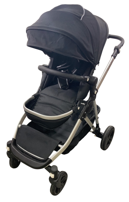 Shop Mockingbird Single to Double 2.0 Stroller, 2024, Black, Silver With Black Leather, Windowpane at GoodBuy Gear