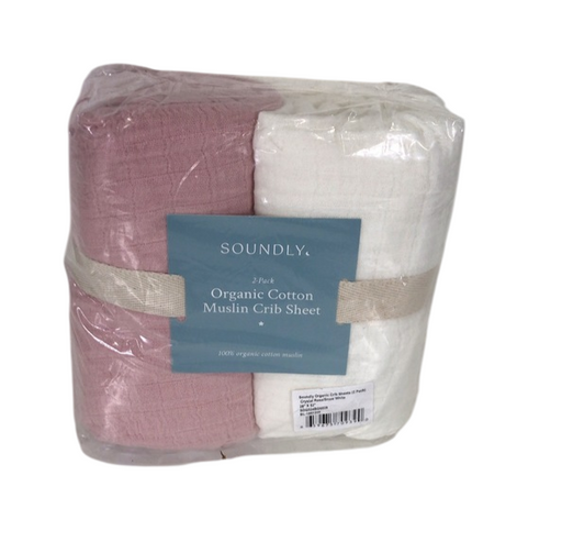 Shop Soundly Organic Cotton Muslin Crib Sheet 2 Pack, Crystal Rose/Snow White at GoodBuy Gear