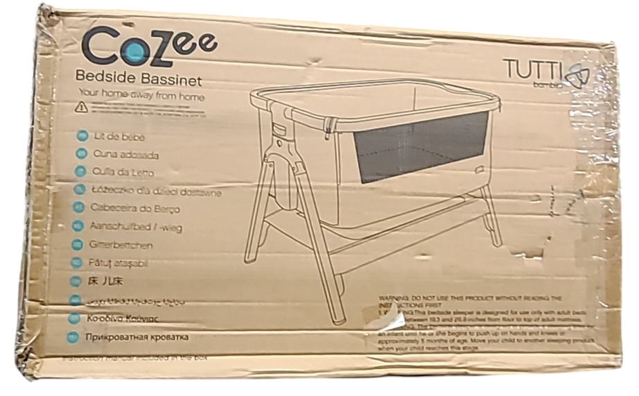 Shop Tutti Bambini CoZee 2-in-1 Baby Bassinet & Bedside Sleeper , Scandinavian Walnut & Ecru at GoodBuy Gear