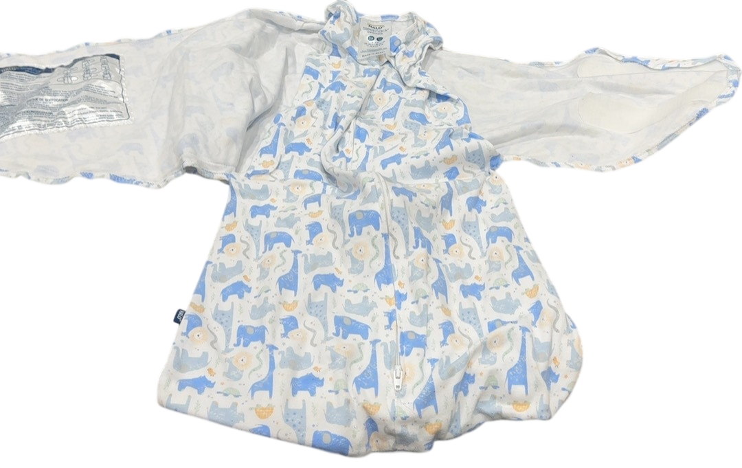 Shop Halo SleepSack Swaddle, Blue Safari Animals, Small at GoodBuy Gear