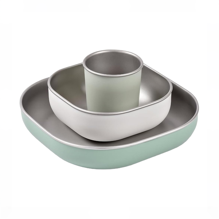 Shop Beaba Stainless Steel Meal Set, Sage Green at GoodBuy Gear