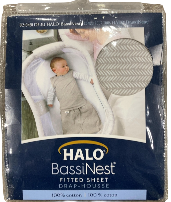 Shop Halo BassiNest Sleeper Fitted Sheet, Herringbone at GoodBuy Gear