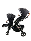 secondhand Mockingbird Single to Double Stroller with 2nd Seat, 2020, Black, Windowpane, Silver with Penny Leather