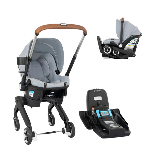 Shop Evenflo Shyft Dual Ride Infant Car Seat Stroller Combo, 2025, Quartz, with Carryall Storage and Green & Gentle Fabric at GoodBuy Gear